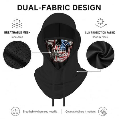 Skull Balaclava Hat for Women Men Sun UV Protection Summer Cooling Full Face Mask Cycling Hiking Fishing Outdoor Sports - color: Skull 02