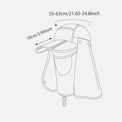 Foldable Baseball Cap with Detachable Neck Flap and Face Cover Portable Sun Hat Fishing Hats for Men Women - color: Green