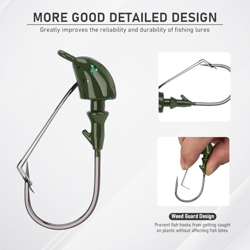 THKFISH Swim Jigs for Bass Fishing, Weedless Fishing Jig Lures with Ultra Smooth Teflon Hook, Titanium Weed Guard Swim baits for Crappie Bass Trout