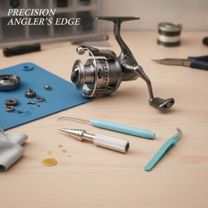 3-Piece Fishing Reel Maintenance Tool Kit - Metal Bearing Remover & Gear Service Set for Spinning and Baitcasting Reels - color: Silver