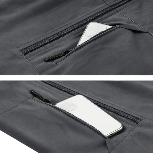 Mens Golf Vest Waterproof Fishing Shirt Zip Up Sleeveless Jacket with Pockets Outdoor Camping Hiking Shirts Travel Photo Vest - color: A06 Gray, size: Large