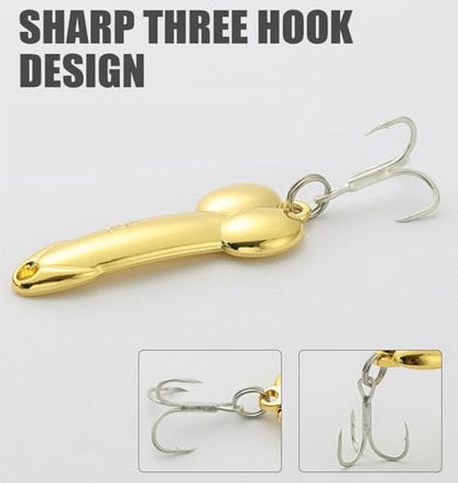 5Pcs Funny Fishing Lures for Men Freshwater Saltwater Fishing Equipment Fishing Spinner Baits for Bass/Trout Gag Gift for Valentine's Day, White Elephant Festival Father's Day - color: 15g