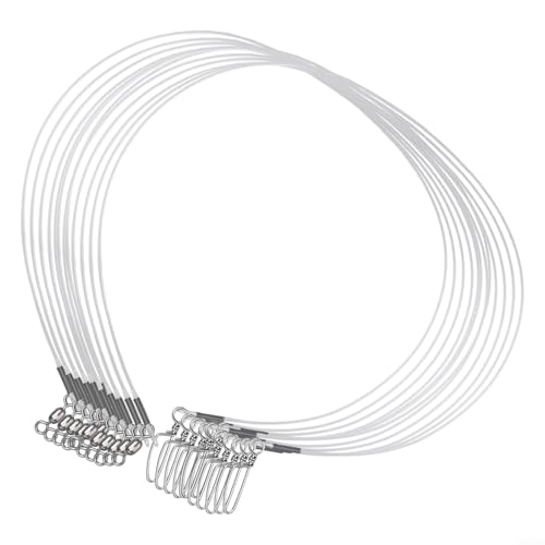 12pcs Fluorocarbon Fishing Leader Set for Saltwater Freshwater, 20LB-80LB, 6-24 Inches, Invisible Underwater, Abrasion-Resistant, Soft Strong Wire with Twists Snap - size: 18in-45lb