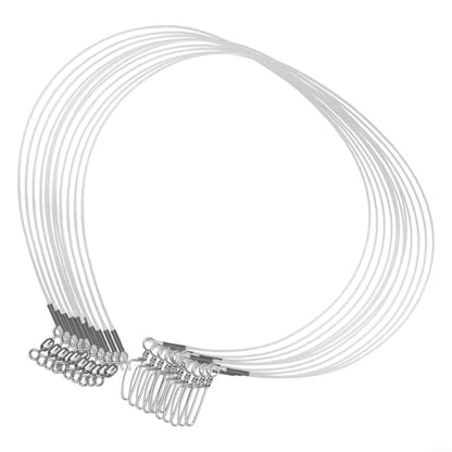 12pcs Fluorocarbon Fishing Leader Set for Saltwater Freshwater, 20LB-80LB, 6-24 Inches, Invisible Underwater, Abrasion-Resistant, Soft Strong Wire with Twists Snap - size: 18in-45lb