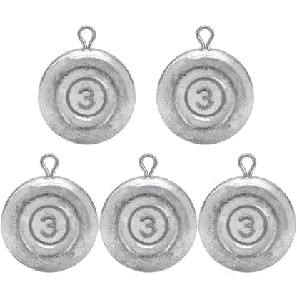 Fishing Weights Sinkers, Disc Sinkers Weights Coin Sinkers Freshwater Saltwater River Bank Surf Fishing Catfishing 1oz 2oz 3oz 4oz - style: 3oz-5pcs
