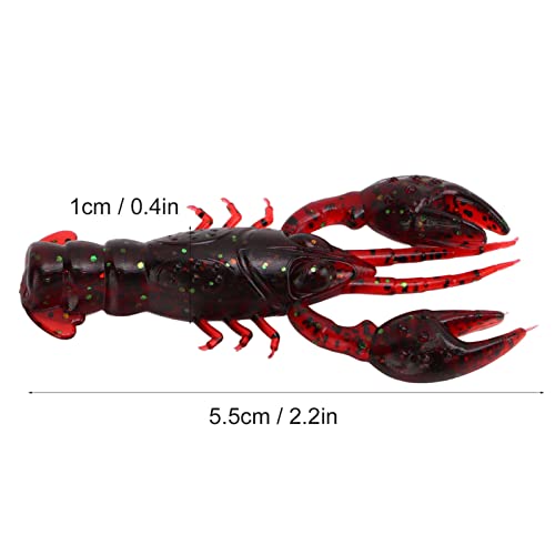 10pcs Crawfish Soft Lure Fishing Lure Crawdad Bait PVC Shrimp Artificial Soft Lure Baits for Bass Fishing Crayfish Baits Swimbait - color: Sauce red