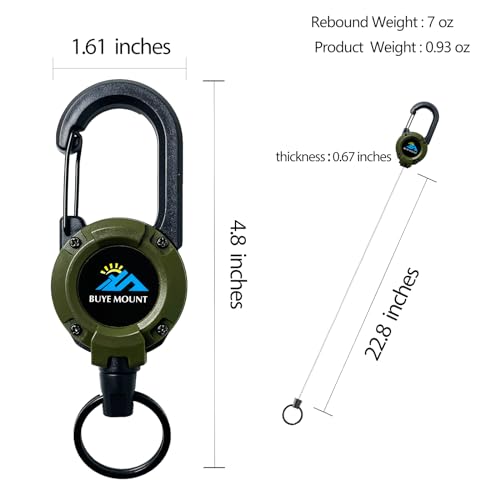Yojaro Retractable Keychain Heavy Duty 2Pack, Multitool Carabiner Badge Holder, Retractable Keychain Clip Id Holder, Upgraded 58cm Stainless Steel Cord Green - color: 2 Pack Green