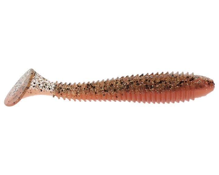 Strike King Rage Swimmer Saltwater Soft Bait Fishing Lure, 3.75", Wide-Bodied Paddle Tail - color: New Penny