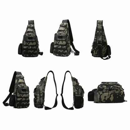 Waterproof Fly Fishing Sling Pack, Waterproof Fishing Tackle Bag Backpack Oxford Cloth Chest Shoulder (Black) - color: Black