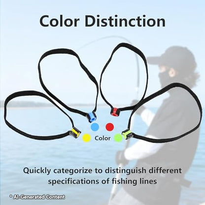 4Pcs Fishing Tippet Spool Ring, Lightweight Fishing Line Spool Band Ring, Elastic Fabric Tippet Wire Loop, 3.35in Portable Leader Line Holder Rings Tackle for Winder