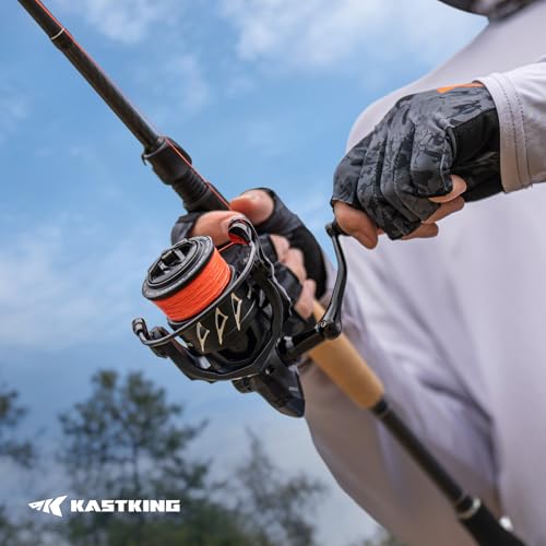 KastKing Spartacus II Plus Spinning Reel – IPX5 Waterproof Freshwater/Saltwater Fishing Reel, 22LB Drag, 5.2:1 Gear Ratio, 7+1 Stainless Steel Bearings, Instant Anti-Reverse, Anodized Aluminum Spool - size: 1000
