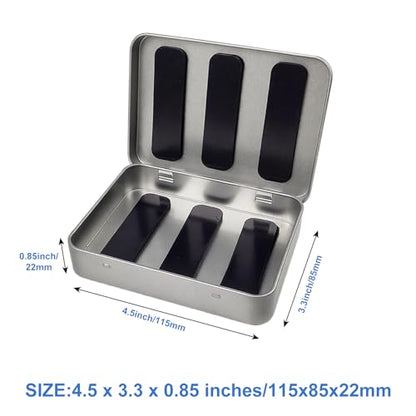 Aventik Fishing Tackle Tin Box Fish Tools Gift 3 Pack or 6 Pack Metal Storage Case for Fishing Hooks Lures Wet & Dry Flies Storage Tackle Organizer for Anglers and Outdoor Travel（three magnetinsert) - style: 3pc with magnet insert