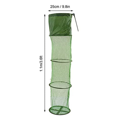 Collapsible Fishing Net Cage Portable Wire Fishing Basket with Floating Design Scratch Prevention for Keep Fish Alive - size: Small Size