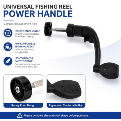 Universal Fishing Reel Rotary Knob Power Handle, Plastic Power Crank Handle for Spinning and Reels, Saltwater Fishing Gear Replacement Parts