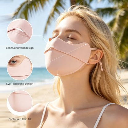 UV Face Mask,Cooling face mask,Sun Protection Mask UV Sun Protection Face Cover For Outdoor Activities,UPF 50+ - color: Black