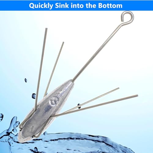 5 Pcs Sputnik Sinker Fishing Weights Lead Long Tail Fishing Equipment Surfing Casting Spider Sinkers for Saltwater Catfish Beach Sand Ocean