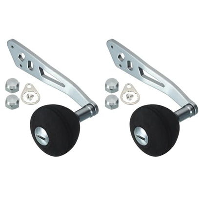 PATIKIL Baitcasting Power Handle Metal Fishing Reel Handle EVA Knob Grip Replacement Parts for Rocker Arm Accessories - color: Silver