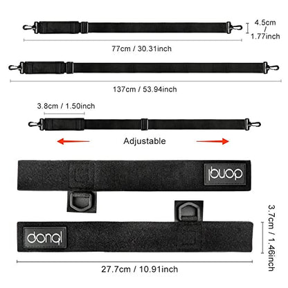 DONQL Fishing Rod Straps Holder Belt, Durable Fishing Rod Carry Straps Adjustable Length 30-54 Inch Fishing Poles Holder Strap Rod Shoulder Belt Travel Tackle Carrier for Freshwater Saltwater, Black