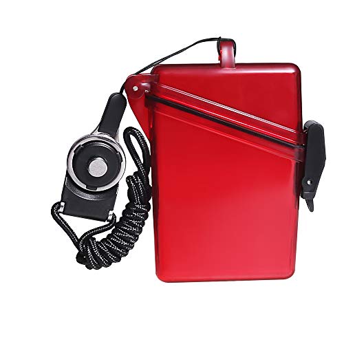 Sport Waterproof ID Card Badge Holder Case with Lanyard Cover Multiple Credit Cards, Registration, ins Card Heavy Duty Durable Locker,Dry Box (Red) - color: Red