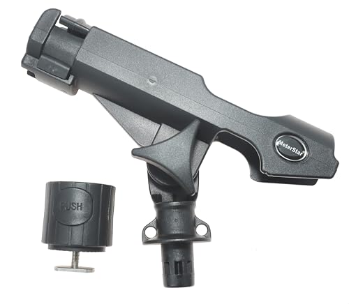 New Upgrade 360 Degrees MiniPort Fishing Rod Holder with Mini Rod Holder,Rod Holder with Track Mounting Base Kit with Installation Accessories and Tools - style: 2 Pc Round Kit