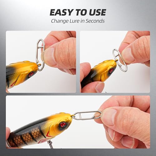 High Strength Fishing Snap - Stainless Connector Snaps Swivels Tackle Steel Power Fishing Clip Lure Quick Change for Freshwater and Saltwater - size: 250PCS-Mixed Size