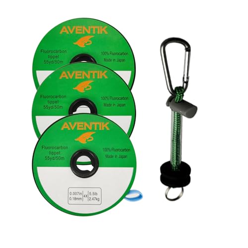 Aventik Fly Fishing Tippet Leader Fluorocarbon Line Fly Line Tippet Holder Fast Sinking Invisible - size: 4X,5X,6X,Tippet Holder