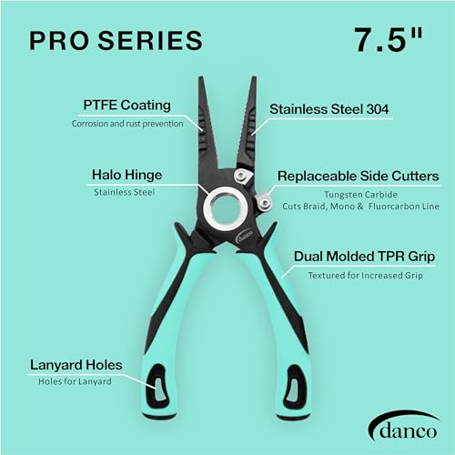 Gambler danco 7.5" PRO Series Pliers 304 Forged Stainless Steel - color: Seafoam