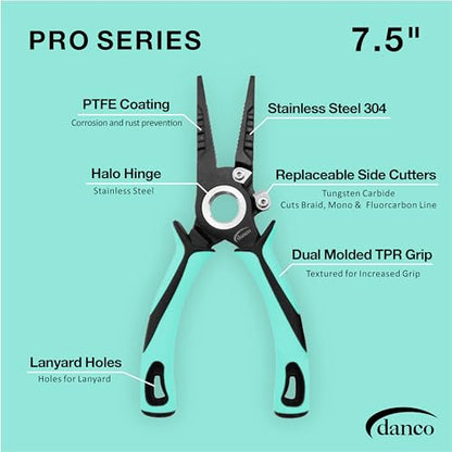 Gambler danco 7.5" PRO Series Pliers 304 Forged Stainless Steel - color: Seafoam