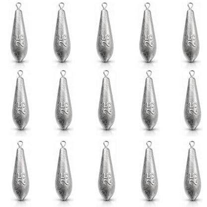 Teardrop Drop Shot Sinkers – Lead Fishing Weights & Sinkers for Bass, Catfish & Surf Fishing – Freshwater & Saltwater – 10 Sizes 1/2oz to 7oz, More Per Pack - style: 25g/0.88oz – 15pcs