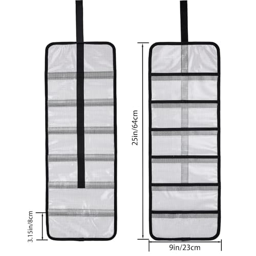 Roll Up Fishing Lure Wraps Set-Durable Lure Bag 6 Pocket PVC Protective Cover Saltwater Hook Covers Fabric Lure Protector Trolling Lure Tackle Box - color: Clear 1-pack, size: 23" X 9"