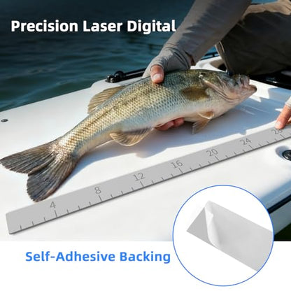 Fish Ruler 32in EVA Foam Fish Measuring Ruler with Self-Adhesive Backing for Fishing Kayaks Accessories, Fish Ruler Measurement Sticker Tool for Fish Kayak - color: Light Grey