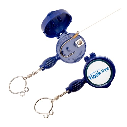 HOOK-EZE Fly Fishing Accessories - Fishing Knot Tying Tool for Tying Fishing Line to Hooks - Fishing Gear and Equipment, Gadget to Tie Knots Quick and Easy - Fishing Gifts for Men - color: Blue