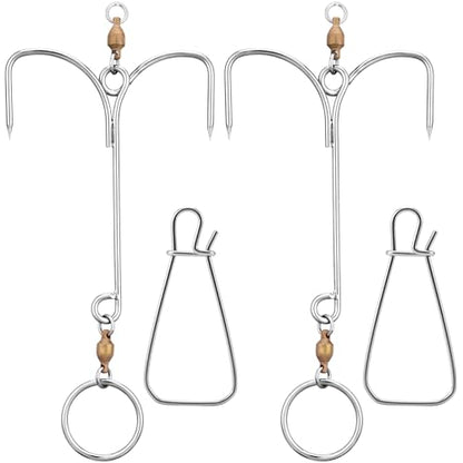 Outus Fish Descending Return Device Set, 4 Pcs Dual-Function Fishing Combo with 2 Sets 304 Stainless Steel Fish Stringers for Deep Sea Offshore Saltwater Fishing