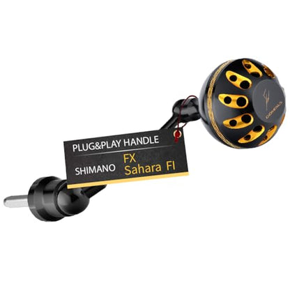GOMEXUS Power Handle Compatible for Shimano Sedona FI Sahara FI Nexave FI Sienna FG Nasci FB Catana RC Spinning Reel Crank (Not for 22 Sahara FJ 21 Nasci FC) - color: Sahara FI (Old Version)