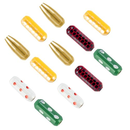 Dr.Fish Brass Lure Bodies for Spinner Making, Lure Making Supplies Parts Acessories for in-line Spinnerbaits Freshwater Fishing Lure Weights - color: 50pcs Pill+Bullet Shape Kit 2