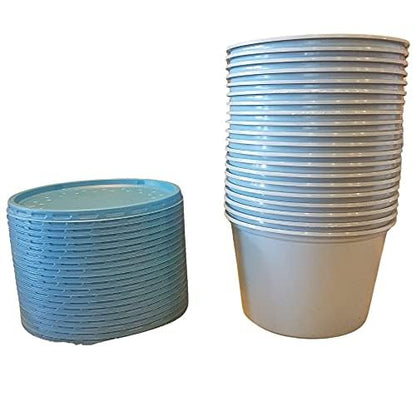 8 oz. Blue Plastic Bait Cup with Vented Lid. 250 Count