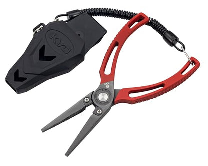 Strike King (SSP7KVD) KVD 7 Stainless Steel Pliers, Red, Combat Grip Design - style: Stainless Steel
