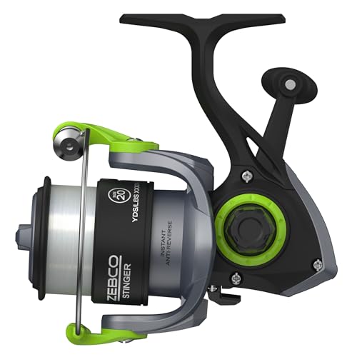 Zebco Stinger Spinning Fishing Reel, 1+1 Bearings Fishing Reel - size: Size 20 Reel