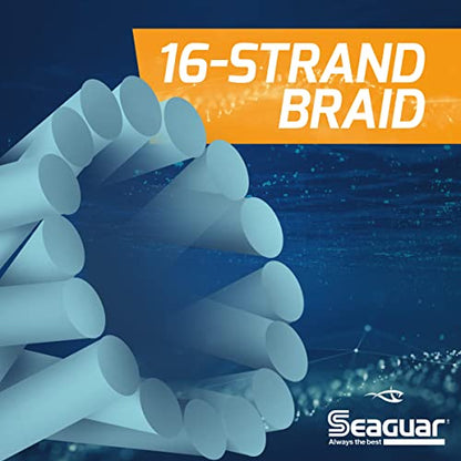 Seaguar Threadlock Braided Fishing Line, 16 Strand Hollow Core Braid, High Visibility Blue, Multiple Sizes - size: 50lbs/600yds