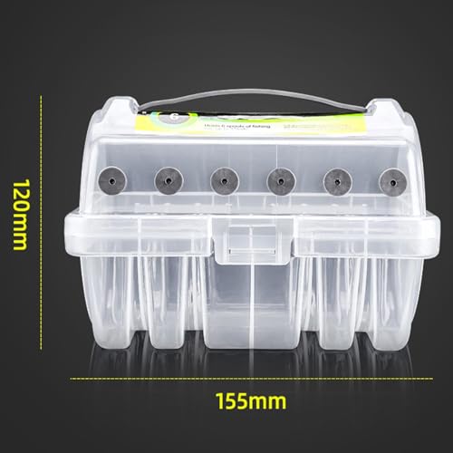 Fishing Line Storage Box Fishing Tackle Box 6 Compartments Stable Sturdy Spool