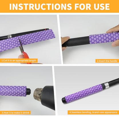 Heat Shrink Tubing, 3.28ft 2:1 Shrink Ratio Heat Shrink Tube for Fishing Rod Grips with Non Slip Waterproof, Fish Scale Pattern Heat-Shrink Tubing (1, Purple, Dia:25mm) - color: Purple, size: Dia:25mm
