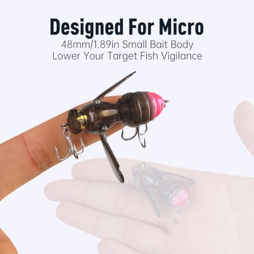 Kingdom Wasp Crawl Bait Insect Bionic Floating Fishing Lures Swimbaits Hard Artificial Baits Lure Freshwater and Saltwater Bass Carp Pike Walleye Fishing ABS Material Carbon Steel Three Book Hook - color: 02, size: 6.6g