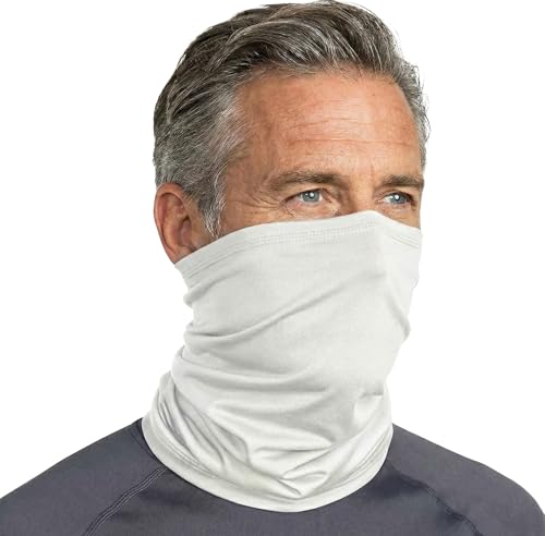 Neck Gaiter for Men & Women - UPF 50+ Sun Protection, Fishing, Cooling - color: White