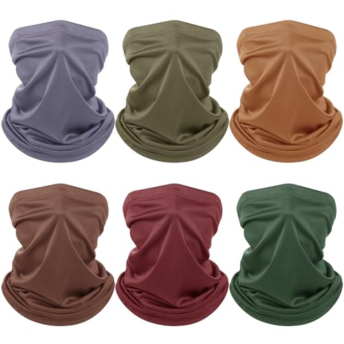 Geyoga Summer UV Protection Cooling Neck Gaiter | Sunscreen Breathable Face Scarf Bandana Mask Neck Gaiter for Outdoor Fishing Hiking Camping - color: Earth Tones