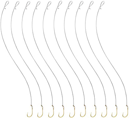 1/0-3/0 Baitholder Fishing Hook with 12" Leader - 10pcs - size: 3/0