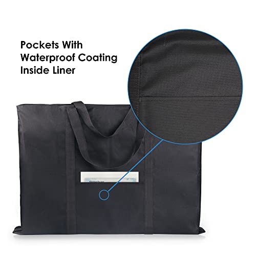 JJRING Dacron Light Weight Art Portfolio Bag, 24'' x 32'' for 23'' x 31'', Black Carrying Storage Case for Poster, Sketching, and Drawing - size: 23''*31''