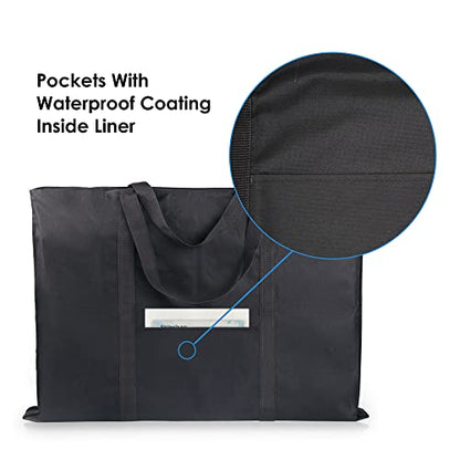 JJRING Dacron Light Weight Art Portfolio Bag, 24'' x 32'' for 23'' x 31'', Black Carrying Storage Case for Poster, Sketching, and Drawing - size: 23''*31''