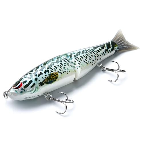 Bassdash SwimShad Glide Baits Jointed Swimbait Bass Pike Salmon Trout Muskie Fishing Lure - color: Blue Mackerel, size: 7in/2.2oz