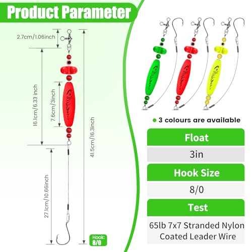 YOTO Santee Cooper Rig, Catfish Rig for Bank Fishing, Catfishing Tackle Rattler Floats, Chunky Rigs Catfish Equipment - style: Double Rung Catfish Bells - 6pcs