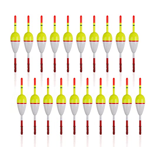 Wood Slip Bobbers Fishing Floats and Bobbers Spring Oval Stick Slip Floats for Crappie Catfish Trout Panfish Walleyes Bass Fishing 10/20pcs - color: 1.97in*0.91in*5.63in-20pcs